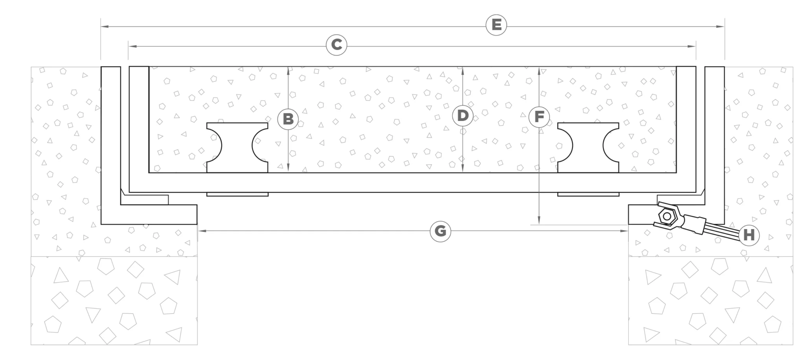 Concrete Cover cross section showing installation