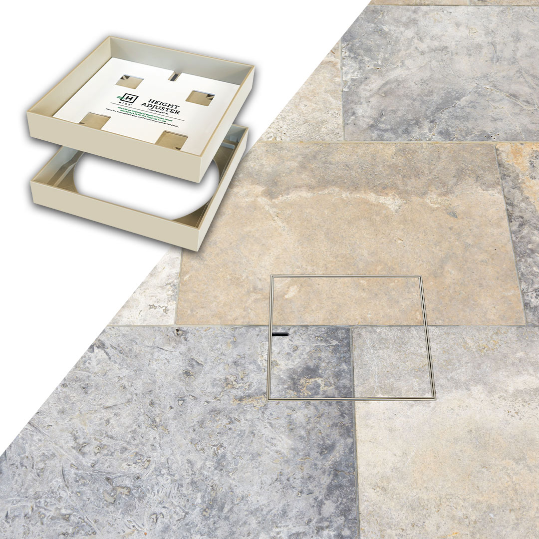 HIDE Bone Full Polymer Access Cover installed in french tile pattern. 