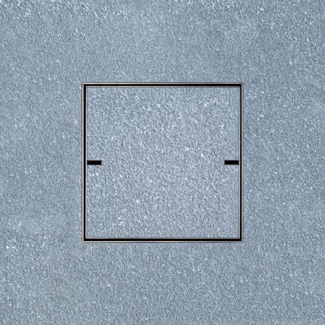 HIDE stainless steel Drain Cover with textured concrete inlay